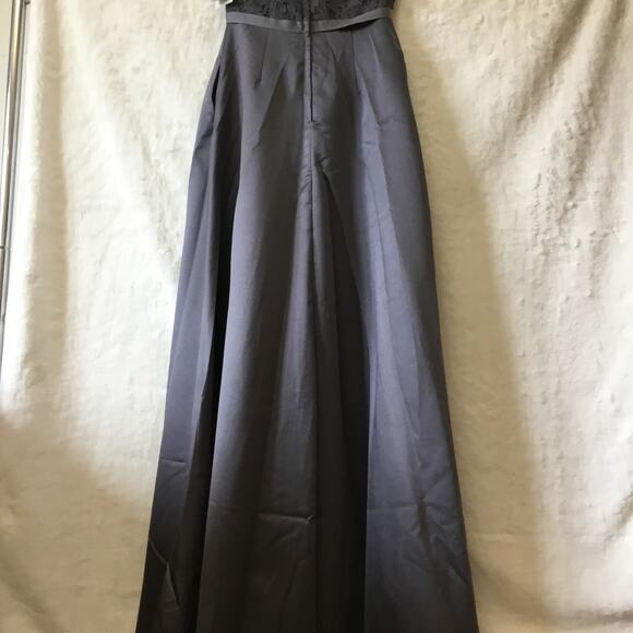 David's Bridal Black Strapless Lace Satin Gown - Picture 14 of 16